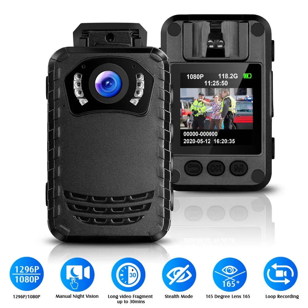 BOBLOV N9 Mini Body Camera Full HD 1296P Body Mounted Camera Small Portable Night Vision Police Body Cam 128GB/258GB mini camera