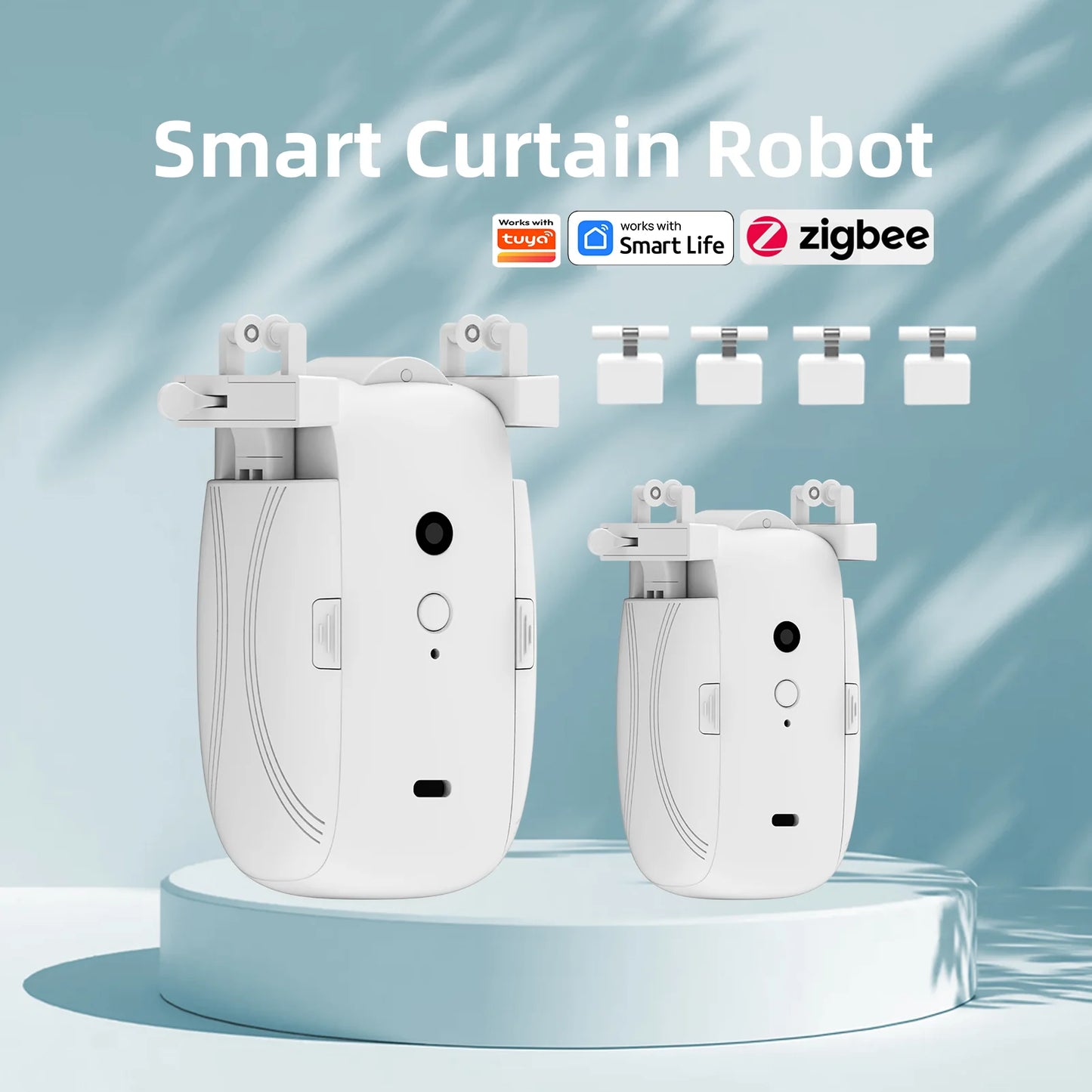 Automatic Curtain Opener Zigbee Roman Rod Rail and for U Shaped I Shaped Rail Smart Automatic Electric Curtain Opener Robot