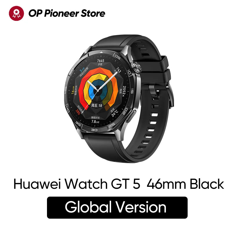 HUAWEI Watch GT 5 Smartwatch Global Version  Buit-in Map Replay Message compatible with iOS and Android 14 Days Battery Life